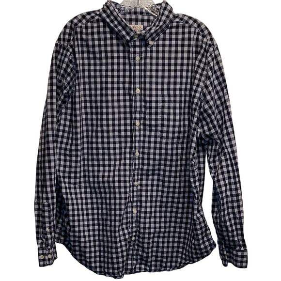 Merona Gingham Plaid Long Sleeve Button Down Shirt Size XL - Picture 1 of 6